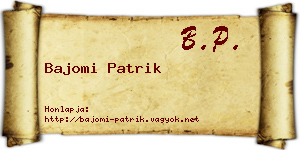 Bajomi Patrik névjegykártya